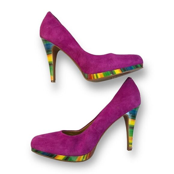 Nine West Rocha Pink Suede Pumps Size 6.5 - Picture 4 of 8